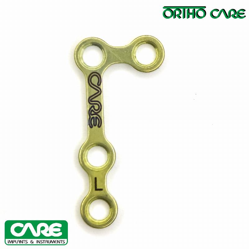 L-подібна пластина з 4 отворами, перемичка 9 мм, ліва товщина 1,0 мм